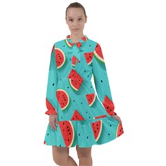 Watermelon Fruit Slice All Frills Chiffon Dress by Bedest