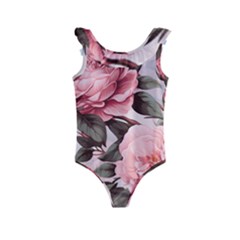 Rose Flower Seamless Kids  Frill Swimsuit by Bedest