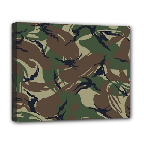 Camouflage Pattern Fabric Deluxe Canvas 20  X 16  (stretched) by Bedest