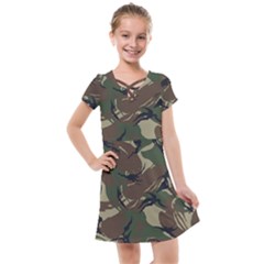 Camouflage Pattern Fabric Kids  Cross Web Dress by Bedest