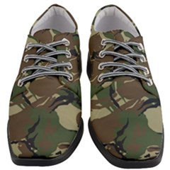 Camouflage Pattern Fabric Women Heeled Oxford Shoes by Bedest