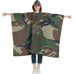 Camouflage Pattern Fabric Women s Hooded Rain Ponchos by Bedest