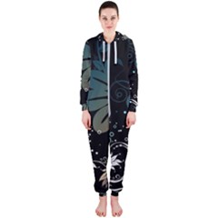 Flower Abstract Desenho Hooded Jumpsuit (ladies) by Bedest