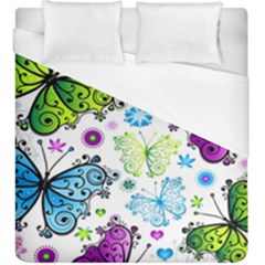 Butterflies Abstract Background Colorful Desenho Vector Duvet Cover (king Size) by Bedest