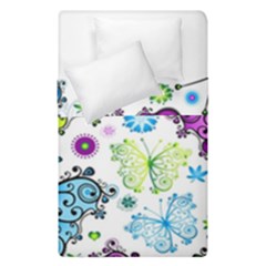 Butterflies Abstract Background Colorful Desenho Vector Duvet Cover Double Side (single Size) by Bedest