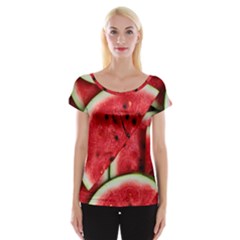 Watermelon Fruit Green Red Cap Sleeve Top by Bedest