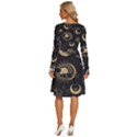 Star Colorful Christmas Abstract Long Sleeve Dress With Pocket View4