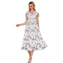 Cute Art Print Pattern V-Neck Drawstring Shoulder Sleeveless Maxi Dress View2