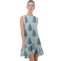 Christmas Trees Time Frill Swing Dress by Ravend