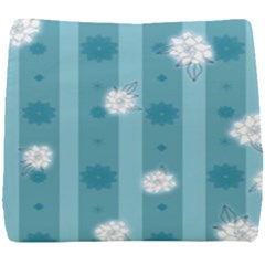 Gardenia Flowers White Blue Seat Cushion by Ravend