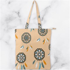 Dreamcatcher Pattern Pen Background Double Zip Up Tote Bag by Ravend