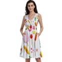 Summer Fair Food Goldfish Sleeveless V-Neck Skater Dress with Pockets View1