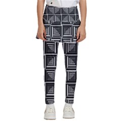 Pattern Op Art Black White Grey Kids  Skirted Pants by Ravend