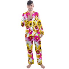 Flowers Blossom Bloom Nature Plant Men s Long Sleeve Satin Pajamas Set by Amaryn4rt