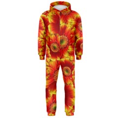 Gerbera Flowers Blossom Bloom Hooded Jumpsuit (men) by Amaryn4rt