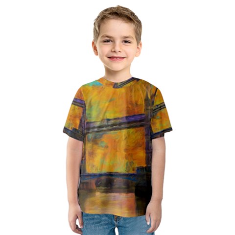 London Tower Abstract Bridge Kids  Sport Mesh T-shirt by Amaryn4rt