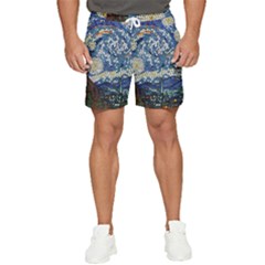 Mosaic Art Vincent Van Gogh Starry Night Men s Runner Shorts by Modalart