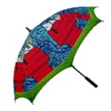 Cartoon Dog Starry Night Van Gogh Parody Golf Umbrellas View2