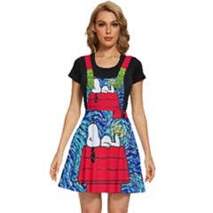 Cartoon Dog Starry Night Van Gogh Parody Apron Dress by Modalart