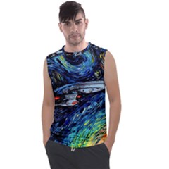 Star Ship Parody Art Starry Night Men s Regular Tank Top by Modalart