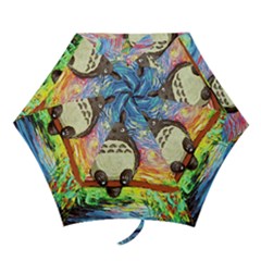 Totoro Starry Night Art Van Gogh Parody Mini Folding Umbrellas by Modalart