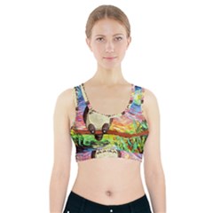 Totoro Starry Night Art Van Gogh Parody Sports Bra With Pocket by Modalart