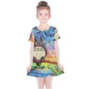 Totoro Starry Night Art Van Gogh Parody Kids  Simple Cotton Dress View1