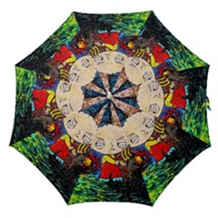 Cartoon Starry Night Vincent Van Gogh Straight Umbrellas by Modalart