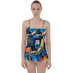 Adventure Time Art Starry Night Van Gogh Babydoll Tankini Top by Modalart