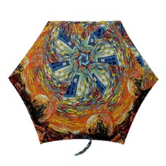 Tardis Starry Night Doctor Who Van Gogh Parody Mini Folding Umbrellas by Modalart