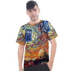 Tardis Starry Night Doctor Who Van Gogh Parody Men s Sport Top by Modalart