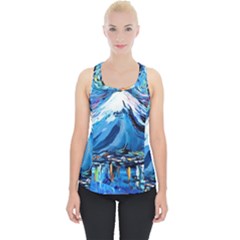 Mount Fuji Art Starry Night Van Gogh Piece Up Tank Top by Modalart