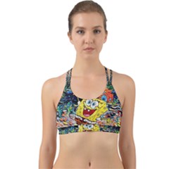 Art Cartoon Starry Night Van Gogh Back Web Sports Bra by Modalart