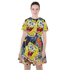 Art Cartoon Starry Night Van Gogh Sailor Dress by Modalart