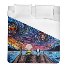 Cartoon Dog Vincent Van Gogh s Starry Night Parody Duvet Cover (full/ Double Size) by Modalart