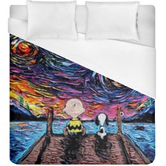 Cartoon Dog Vincent Van Gogh s Starry Night Parody Duvet Cover (king Size) by Modalart