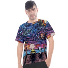 Cartoon Dog Vincent Van Gogh s Starry Night Parody Men s Sport Top by Modalart