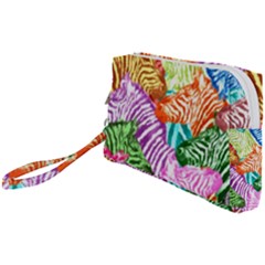 Zebra Colorful Abstract Collage Wristlet Pouch Bag (small) by Amaryn4rt