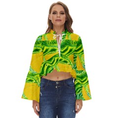 Zitro Abstract Sour Texture Food Boho Long Bell Sleeve Top by Amaryn4rt