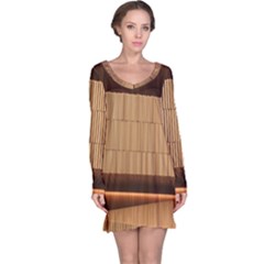 Architecture Art Boxes Brown Long Sleeve Nightdress by Amaryn4rt