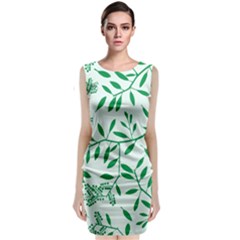 Leaves Foliage Green Wallpaper Classic Sleeveless Midi Dress by Amaryn4rt