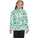 Leaves Foliage Green Wallpaper Kids  Puffer Bubble Jacket Coat View1