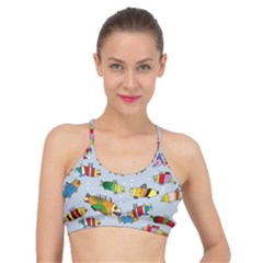 Fish Ocean Sea Water Diving Blue Basic Training Sports Bra by Modalart