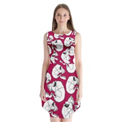 Terrible Frightening Seamless Pattern With Skull Sleeveless Chiffon Dress   by Bedest