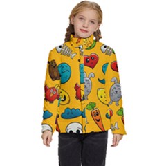 Graffiti Characters Seamless Ornament Kids  Puffer Bubble Jacket Coat by Bedest