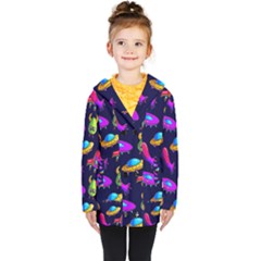 Space Pattern Kids  Double Breasted Button Coat by Bedest