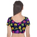 Space Patterns Velvet Short Sleeve Crop Top  View2