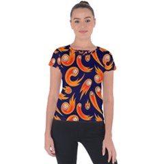 Space Patterns Pattern Short Sleeve Sports Top  by Bedest