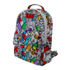 Graffity Characters Seamless Pattern Art Flap Pocket Backpack (large) by Bedest