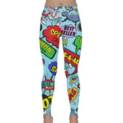 Comic Bubbles Seamless Pattern Classic Yoga Leggings by Bedest